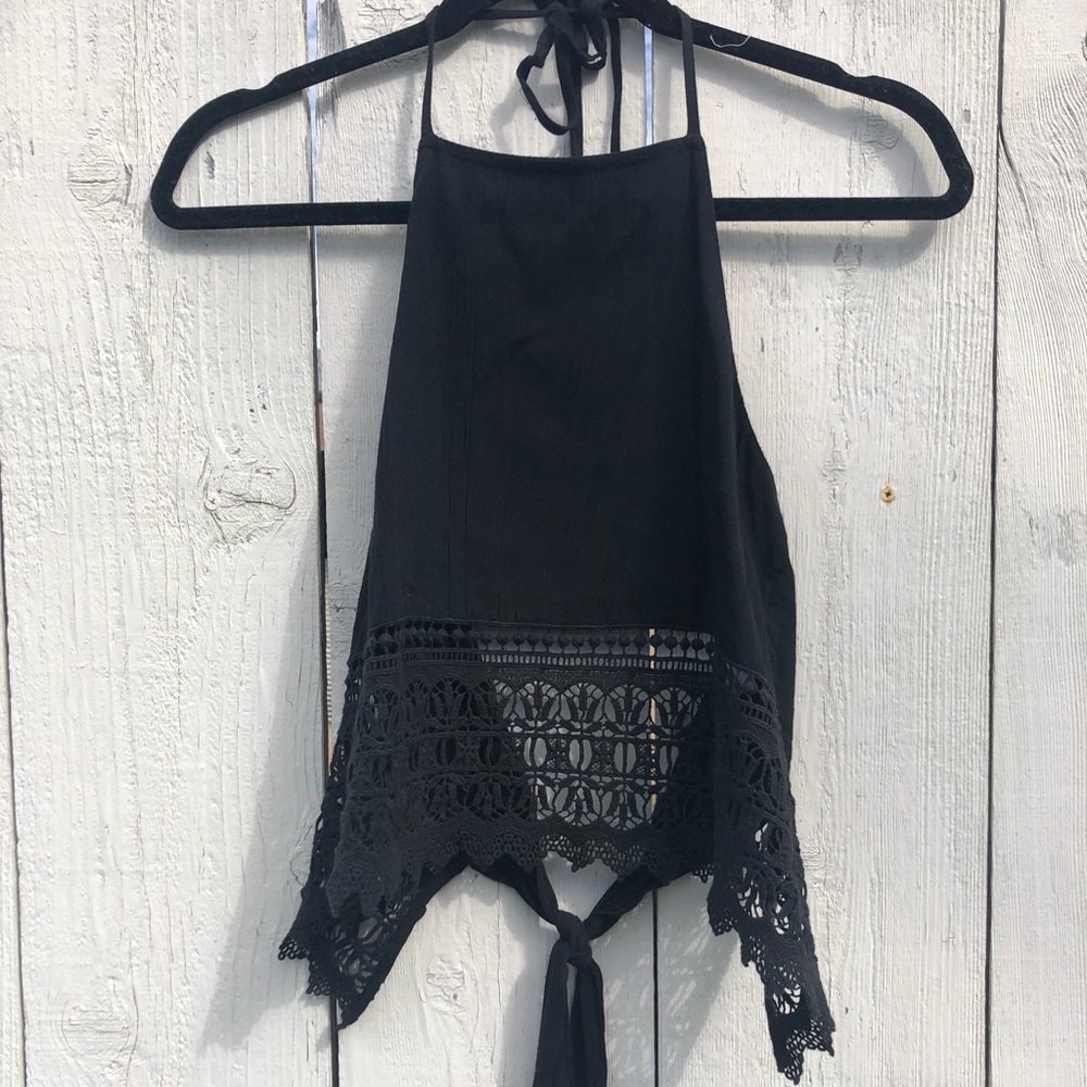 Open back lace halter top (never worn)